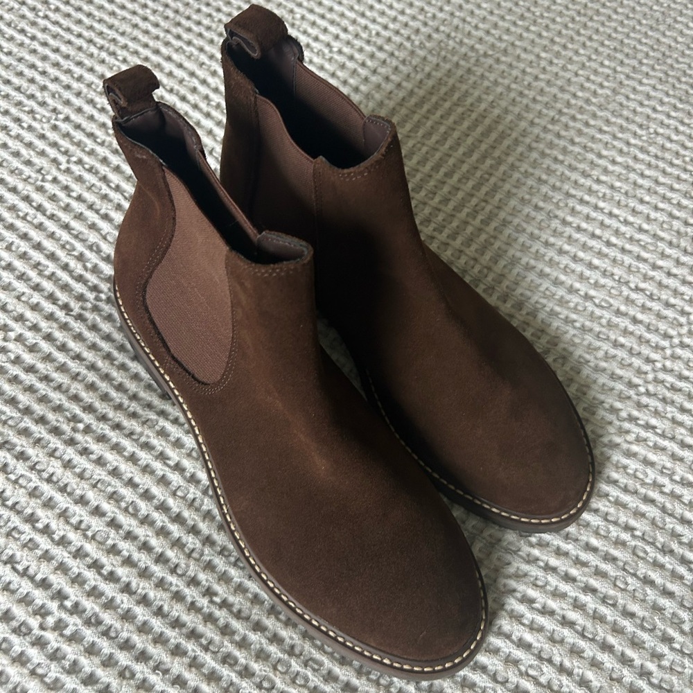 Steve Madden women’s Leopold suede Chelsea booties